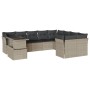 Set sofás jardín 10 pzas con cojines ratán sintético gris claro de , Conjuntos de jardín - Ref: Foro24-3266852, Precio: 727,4...