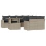 Set muebles jardín 9 pzas y cojines ratán sintético gris claro de , Conjuntos de jardín - Ref: Foro24-3267172, Precio: 668,69...