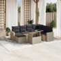 Set de sofás de jardín 8 pzas y cojines ratán sintético gris de , Conjuntos de jardín - Ref: Foro24-3267442, Precio: 583,96 €...