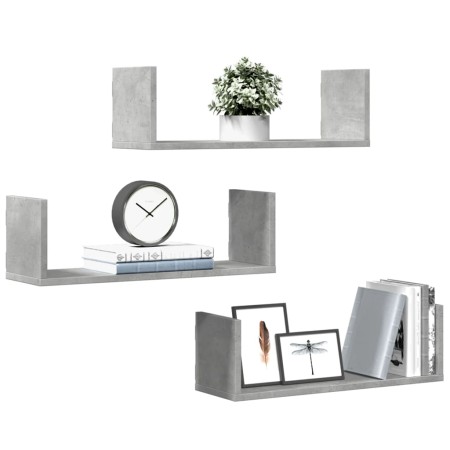 Estantes pared 2 uds madera ingeniería gris hormigón 58x18x18cm de , Estantes y estanterías - Ref: Foro24-853284, Precio: 29,...
