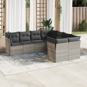 Set de sofás de jardín 8 pzas y cojines ratán sintético gris de , Conjuntos de jardín - Ref: Foro24-3218592, Precio: 569,86 €...