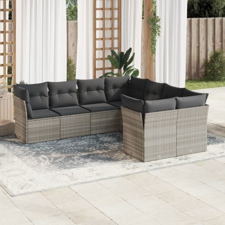Set de sofás de jardín 8 pzas y cojines ratán sintético gris de , Conjuntos de jardín - Ref: Foro24-3218592, Precio: 569,86 €...