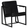 Sillón de cuero auténtico negro de , Sillones - Ref: Foro24-247801, Precio: 198,33 €, Descuento: %