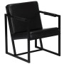 Sillón de cuero auténtico negro de , Sillones - Ref: Foro24-247801, Precio: 198,33 €, Descuento: %