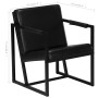 Sillón de cuero auténtico negro de , Sillones - Ref: Foro24-247801, Precio: 198,33 €, Descuento: %