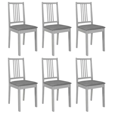 Sillas de comedor con cojines madera maciza gris 6 unidades de , Sillas de comedor - Ref: Foro24-276407, Precio: 341,96 €, De...