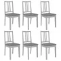 Sillas de comedor con cojines madera maciza gris 6 unidades de , Sillas de comedor - Ref: Foro24-276407, Precio: 341,96 €, De...