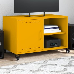 Mueble de TV acero amarillo mostaza 68x39x43,5 cm de , Muebles TV - Ref: Foro24-846671, Precio: 56,04 €, Descuento: %