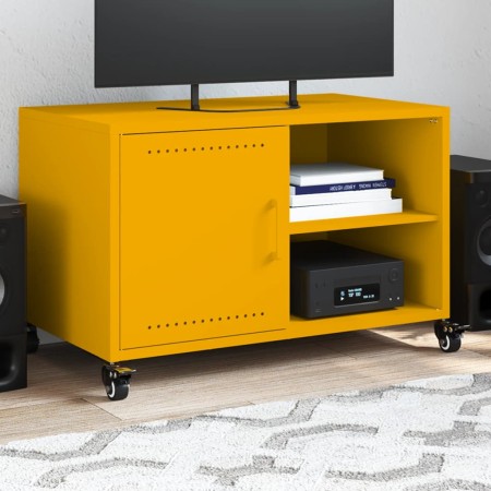 Mueble de TV acero amarillo mostaza 68x39x43,5 cm de , Muebles TV - Ref: Foro24-846671, Precio: 56,04 €, Descuento: %