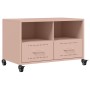 Mueble para TV acero laminado en frío rosa 68x39x43,5 cm de , Muebles TV - Ref: Foro24-846699, Precio: 67,95 €, Descuento: %