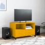Mueble TV acero laminado en frío amarillo mostaza 68x39x43,5 cm de , Muebles TV - Ref: Foro24-846701, Precio: 80,05 €, Descue...
