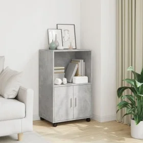 Armario con ruedas madera ingeniería gris hormigón 55x40x91 cm by , Sideboards - Ref: Foro24-853185, Price: 66,36 €, Discount: %