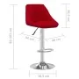Taburete de cocina de terciopelo color vino tinto de , Taburetes de cocina - Ref: Foro24-335300, Precio: 82,70 €, Descuento: %