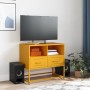 Mueble para TV de acero amarillo mostaza 68x39x60,5 cm de , Muebles TV - Ref: Foro24-846551, Precio: 68,59 €, Descuento: %