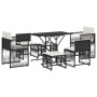 Set de comedor de jardín 7 pzas y cojines ratán sintético negro de , Conjuntos de jardín - Ref: Foro24-369009, Precio: 341,90...