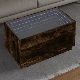 Mesa de centro con Infinity LED roble ahumado 90x50x50 cm de , Mesas de centro - Ref: Foro24-847669, Precio: 117,88 €, Descue...