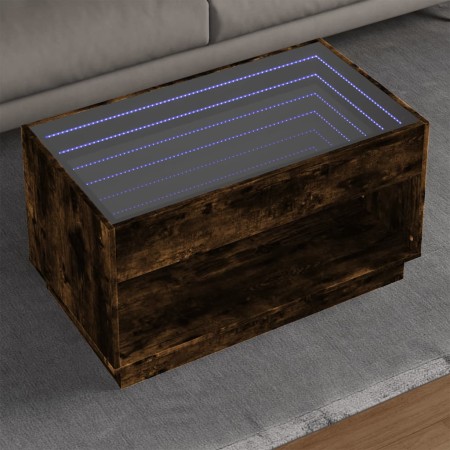 Mesa de centro con Infinity LED roble ahumado 90x50x50 cm de , Mesas de centro - Ref: Foro24-847669, Precio: 119,34 €, Descue...