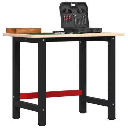 Banco de trabajo rectangular madera maciza roble 100x60x81,5 cm de , Mesas de trabajo - Ref: Foro24-3309656, Precio: 161,66 €...