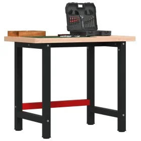 Massiver Buchenholz-Arbeitstisch, rechteckig, 100x60x83 cm. von , Arbeitstische - Ref: Foro24-3309661, Preis: 207,58 €, Rabat...
