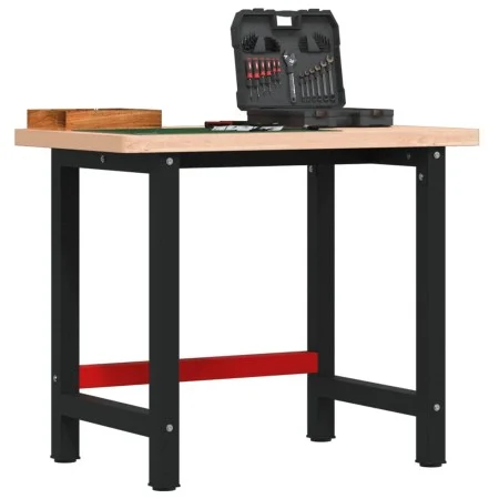 Banco de trabajo madera maciza haya rectangular 100x60x83 cm de , Mesas de trabajo - Ref: Foro24-3309661, Precio: 207,58 €, D...