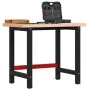Banco de trabajo madera maciza haya rectangular 100x60x83 cm de , Mesas de trabajo - Ref: Foro24-3309661, Precio: 207,58 €, D...
