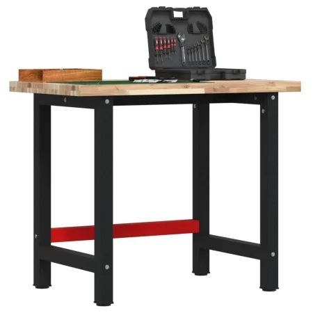 Solid acacia wood workbench, rectangular, 100x60x83 cm by , Work tables - Ref: Foro24-3309668, Price: 182,37 €, Discount: %