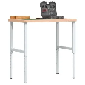 Rechteckiger Arbeitstisch aus massivem Holz, 100x60x(73-99,5) cm. von , Arbeitstische - Ref: Foro24-3309705, Preis: 176,81 €,...