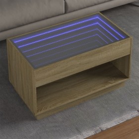 Mesa de centro con Infinity LED roble Sonoma 90x50x50 cm de , Mesas de centro - Ref: Foro24-847667, Precio: 115,60 €, Descuen...
