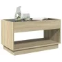 Mesa de centro con Infinity LED roble Sonoma 90x50x50 cm by , Coffee table - Ref: Foro24-847667, Price: 114,03 €, Discount: %
