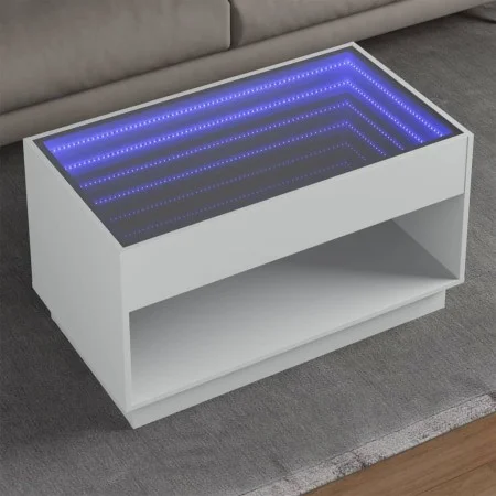Mesa de centro con Infinity LED blanco 90x50x50 cm de , Mesas de centro - Ref: Foro24-847665, Precio: 117,84 €, Descuento: %