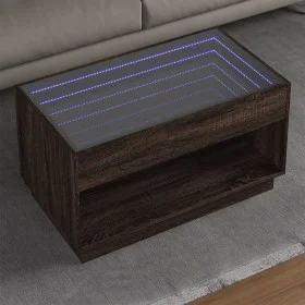 Mesa de centro con Infinity LED marrón roble 90x50x50 cm de , Mesas de centro - Ref: Foro24-847671, Precio: 118,45 €, Descuen...
