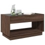 Mesa de centro con Infinity LED marrón roble 90x50x50 cm de , Mesas de centro - Ref: Foro24-847671, Precio: 120,07 €, Descuen...