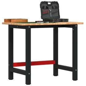Rechteckiger Arbeitstisch aus massiver Eiche, 100x60x81,5 cm. von , Arbeitstische - Ref: Foro24-3309658, Preis: 152,92 €, Rab...