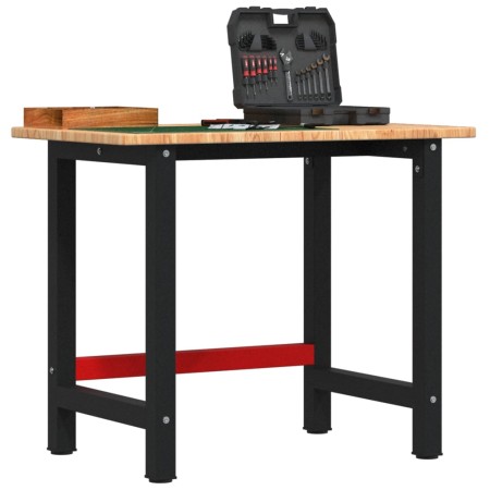 Banco de trabajo rectangular madera maciza roble 100x60x81,5 cm de , Mesas de trabajo - Ref: Foro24-3309658, Precio: 173,10 €...