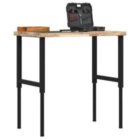 Banco de trabajo rectangular madera maciza 100x60x(73-99,5) cm de , Mesas de trabajo - Ref: Foro24-3309691, Precio: 158,89 €,...