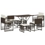 Set comedor de jardín 7 pzas con cojines ratán sintético marrón de , Conjuntos de jardín - Ref: Foro24-369010, Precio: 349,59...