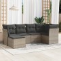 Set de muebles de jardín 6 pzas y cojines ratán sintético gris en Conjuntos de jardín | Comprar online en Foru.es