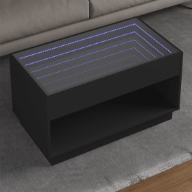 Mesa de centro con Infinity LED negro 90x50x50 cm de , Mesas de centro - Ref: Foro24-847666, Precio: 119,67 €, Descuento: %