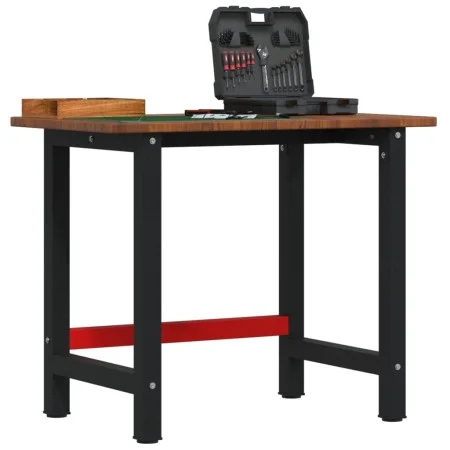 Rechteckiger Arbeitstisch aus massiver Eiche, 100x60x81,5 cm. von , Arbeitstische - Ref: Foro24-3309659, Preis: 173,73 €, Rab...