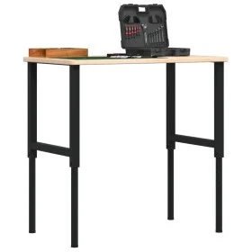Rechteckiger Massivholzarbeitstisch 100x60x(71,5-98) cm von , Arbeitstische - Ref: Foro24-3309678, Preis: 132,57 €, Rabatt: %