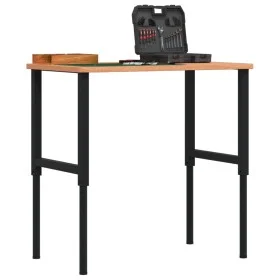 Banco de trabajo rectangular madera maciza 100x60x(71,5-98) cm de , Mesas de trabajo - Ref: Foro24-3309684, Precio: 139,43 €,...