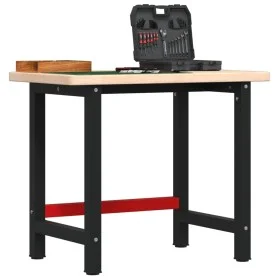 Rechteckiger Arbeitstisch aus massiver Eiche, 100x60x83 cm. von , Arbeitstische - Ref: Foro24-3309657, Preis: 190,37 €, Rabat...