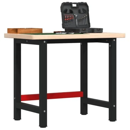 Banco de trabajo rectangular madera maciza roble 100x60x83 cm by , Work tables - Ref: Foro24-3309657, Price: 190,37 €, Discou...