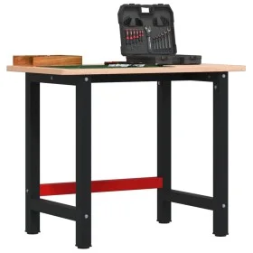 Banco de trabajo rectangular madera maciza roble 100x60x81,5 cm by , Work tables - Ref: Foro24-3309660, Price: 158,73 €, Disc...