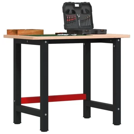 Banco de trabajo rectangular madera maciza roble 100x60x81,5 cm by , Work tables - Ref: Foro24-3309660, Price: 158,73 €, Disc...