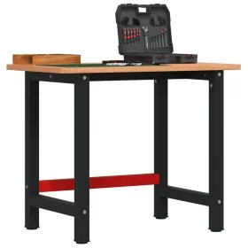 Banco de trabajo rectangular madera maciza roble 100x60x81,5 cm by , Work tables - Ref: Foro24-3309662, Price: 168,87 €, Disc...
