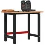 Banco de trabajo rectangular madera maciza roble 100x60x81,5 cm by , Work tables - Ref: Foro24-3309662, Price: 168,87 €, Disc...