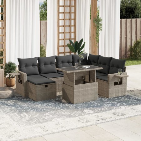 Set de sofás de jardín 8 pzas y cojines ratán sintético gris de , Conjuntos de jardín - Ref: Foro24-3275002, Precio: 595,03 €...