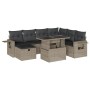 Set de sofás de jardín 8 pzas y cojines ratán sintético gris de , Conjuntos de jardín - Ref: Foro24-3275002, Precio: 595,03 €...