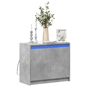 Aparador con LED madera ingeniería gris hormigón 72x34x61 cm by , Sideboards - Ref: Foro24-852176, Price: 76,99 €, Discount: %